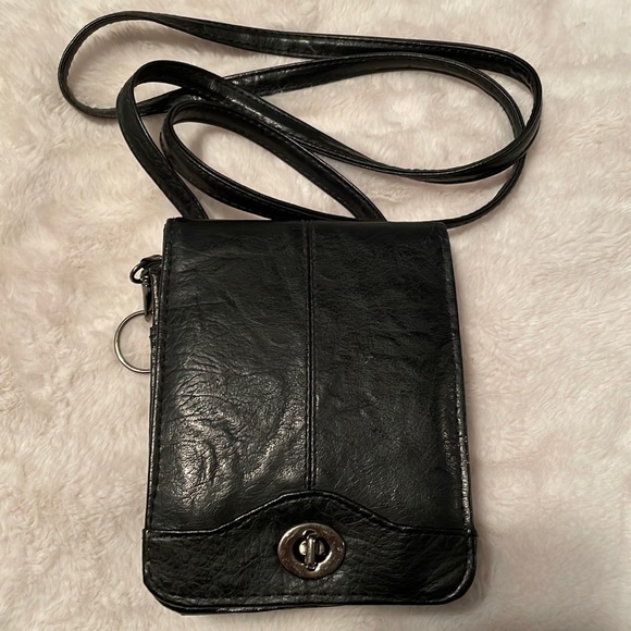 Handbags - Black vegan leather cross body bag